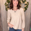 Load image into Gallery viewer, USA Cotton Slub Sweater W/ Princess Seam Detail
