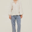 Load image into Gallery viewer, Pleated Shoulder Jacquard Blouse