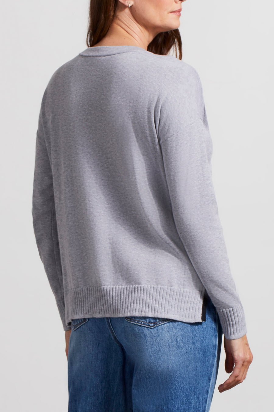 V-Neck Sweater W/Zipper Detail