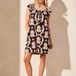 Load image into Gallery viewer, Printed Tie-Front Short-Sleeve Dress