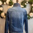 Load image into Gallery viewer, Reversible Stretch Floral Denim Jacket