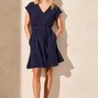 Load image into Gallery viewer, Navy Haven Waist-Tie Dress