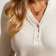 Load image into Gallery viewer, V-Neck Vintage Wash Henley