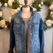 Load image into Gallery viewer, Reversible Stretch Floral Denim Jacket