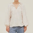 Load image into Gallery viewer, Pleated Shoulder Jacquard Blouse