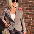 Load image into Gallery viewer, Gabriella Plaid Embellished Blazer