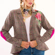 Load image into Gallery viewer, Gabriella Plaid Embellished Blazer