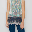 Load image into Gallery viewer, Printed Layering Tank w/Lace Hem
