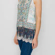 Load image into Gallery viewer, Printed Layering Tank w/Lace Hem