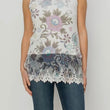 Load image into Gallery viewer, Printed Layering Tank w/Lace Hem