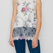 Load image into Gallery viewer, Printed Layering Tank w/Lace Hem