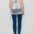 Load image into Gallery viewer, Printed Layering Tank w/Lace Hem