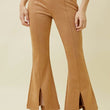 Load image into Gallery viewer, Front Slit Suede Flare Pants