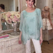 Load and play video in Gallery viewer, Grace Embroidered Silk Top