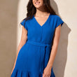 Load image into Gallery viewer, Navy Haven Waist-Tie Dress