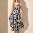 Load image into Gallery viewer, Printed Sleeveless High Low Dress