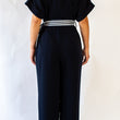 Load image into Gallery viewer, Nautical Short Sleeve Jumpsuit with Tie Waist