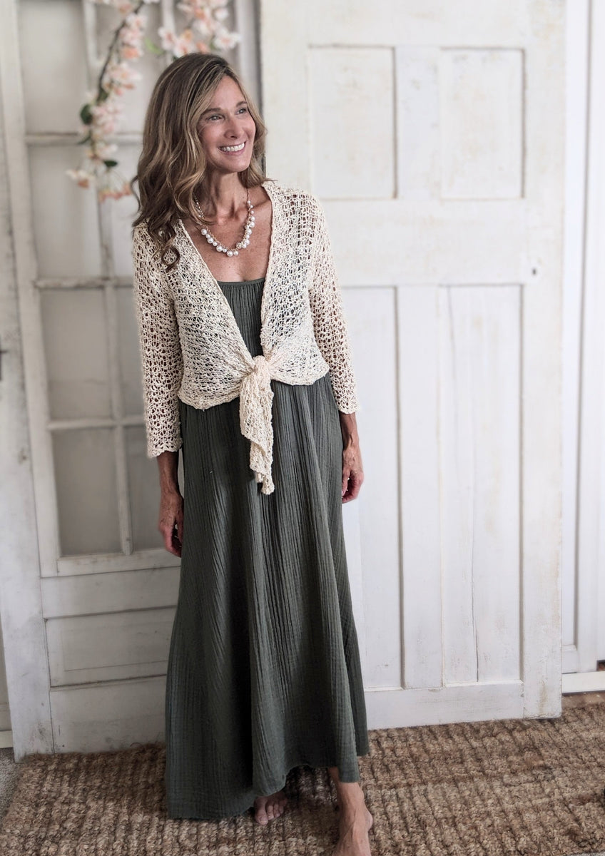 Popcorn Knit Shrug Red Door Boutique