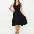 Load image into Gallery viewer, Sleeveless Surplice Wrap Dress w/ Back Pleat