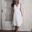 Load image into Gallery viewer, Sleeveless Surplice Wrap Dress w/ Back Pleat