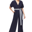Load image into Gallery viewer, Nautical Short Sleeve Jumpsuit with Tie Waist