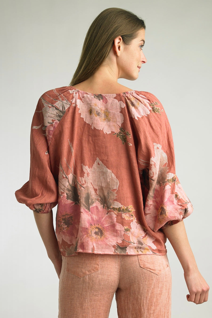 Capri Blossom Linen Shrug