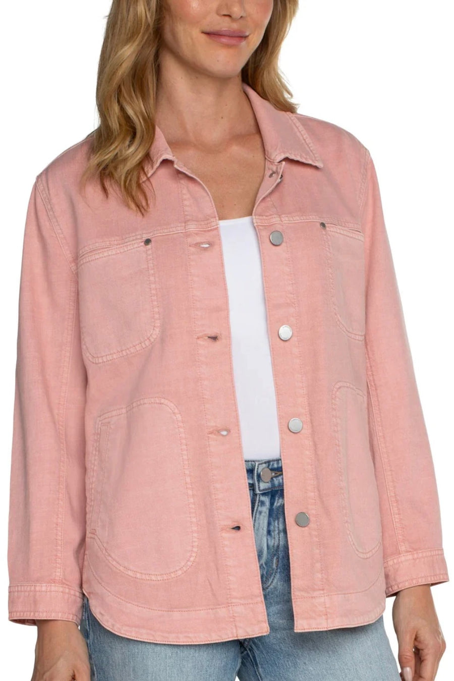 Blushing Button Spring Shacket