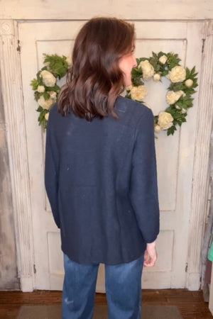 USA Cotton Slub Sweater W/ Princess Seam Detail