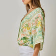 Load image into Gallery viewer, Border Print Front Wrap Kimono Top
