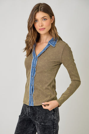 Ash-Washed Button Up