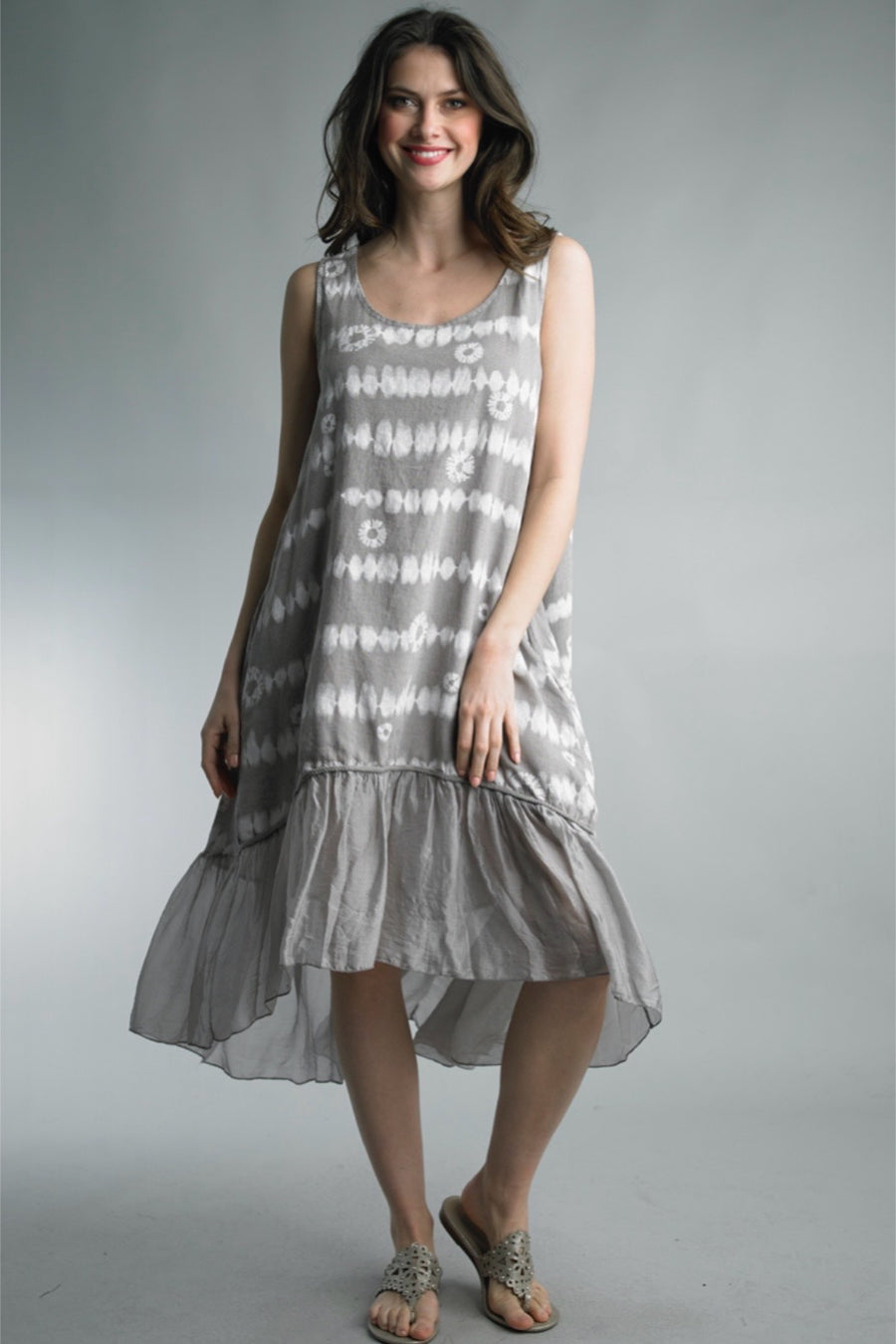 Tie Dye Linen Summer Dress