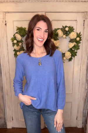 USA Cotton Slub Sweater W/ Princess Seam Detail