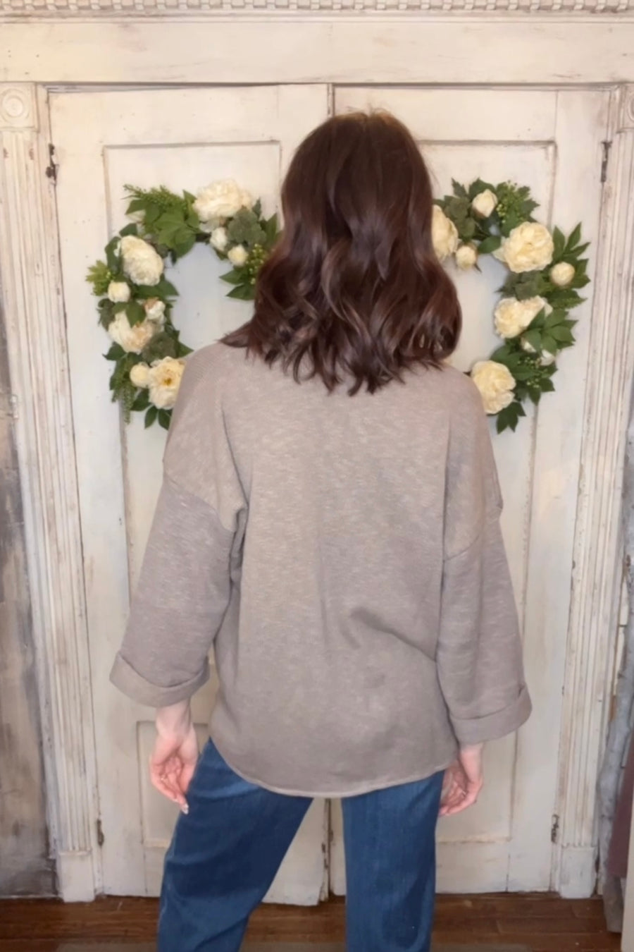 USA Cotton Slub Tunic w/Cuff Detail