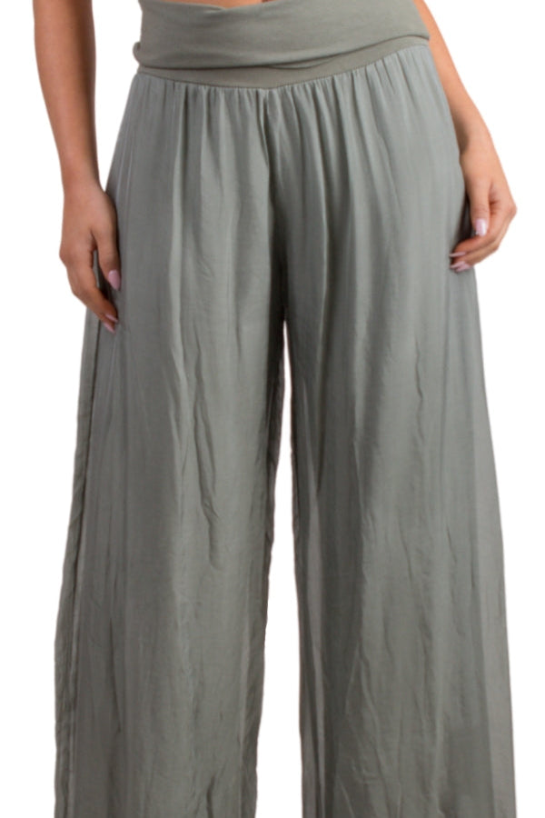 Solid Silk Pants