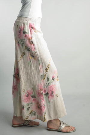 Floral Linen Palazzo Pants