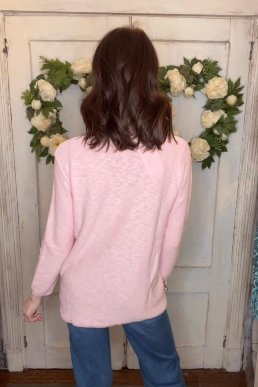 USA Cotton Slub Sweater W/ Princess Seam Detail