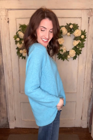 USA Cotton Slub Sweater W/ Princess Seam Detail