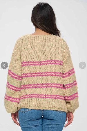 V-Neck Rainbow Sorbet Sweater