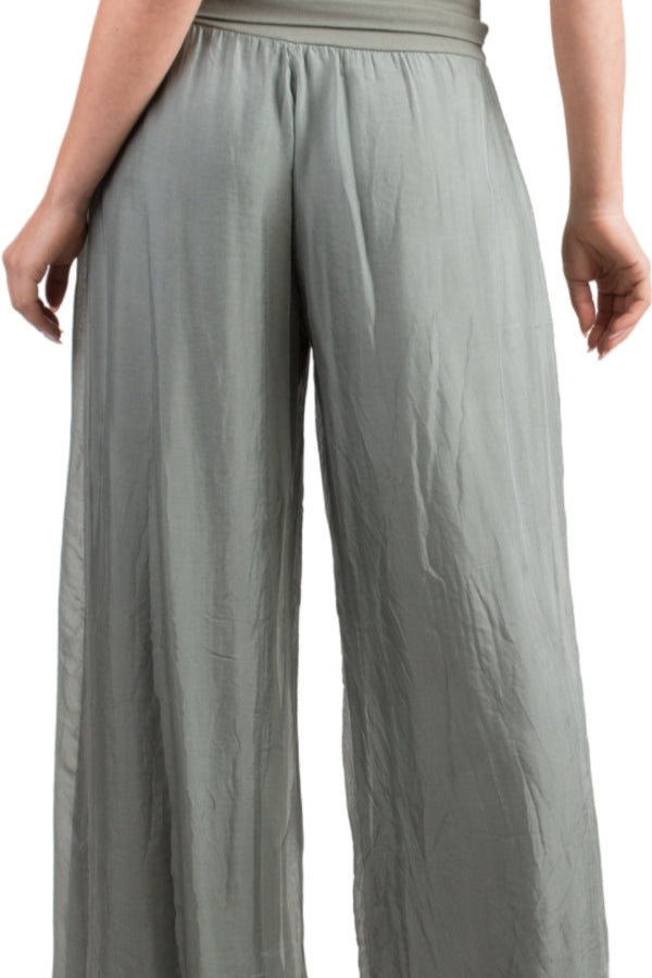 Solid Silk Pants