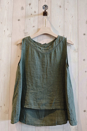 Ruffles Linen Tank