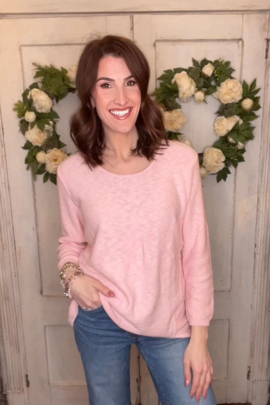 USA Cotton Slub Sweater W/ Princess Seam Detail