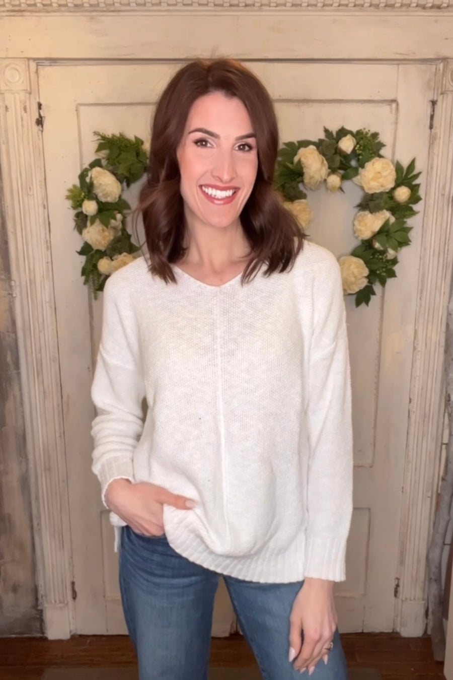 USA Cotton Cotton V-Neck Sweater