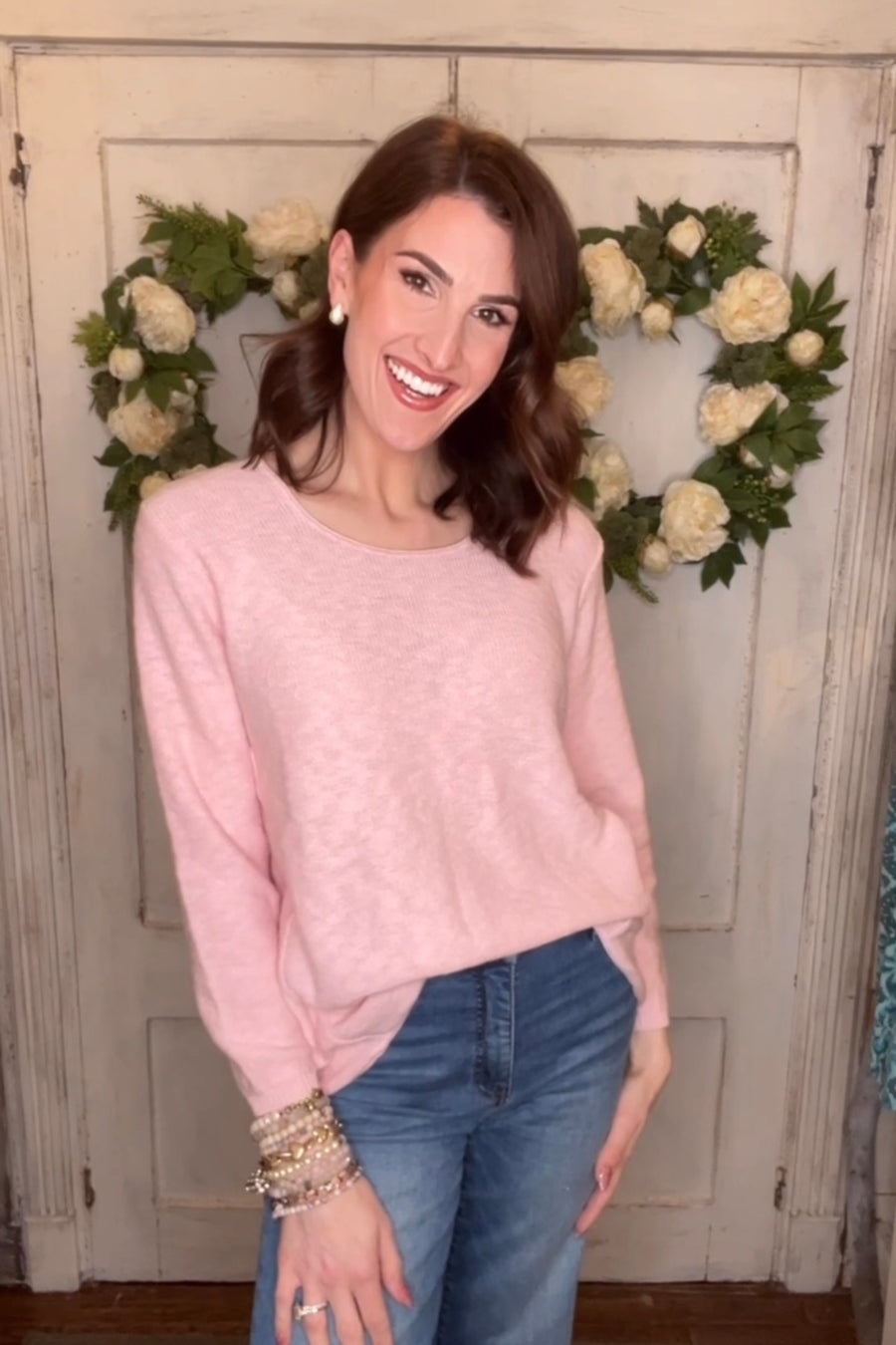 USA Cotton Slub Sweater W/ Princess Seam Detail
