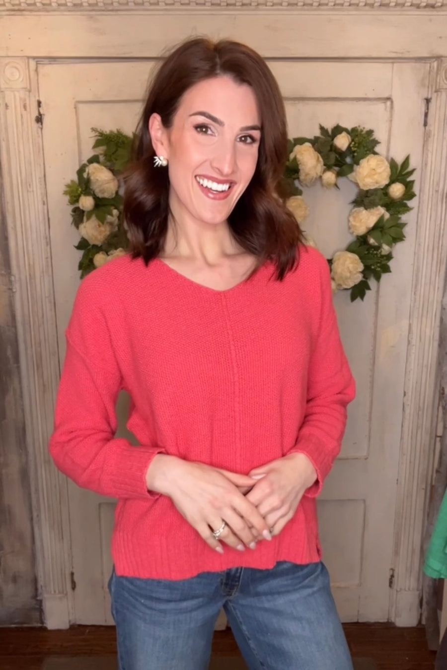 USA Cotton Cotton V-Neck Sweater