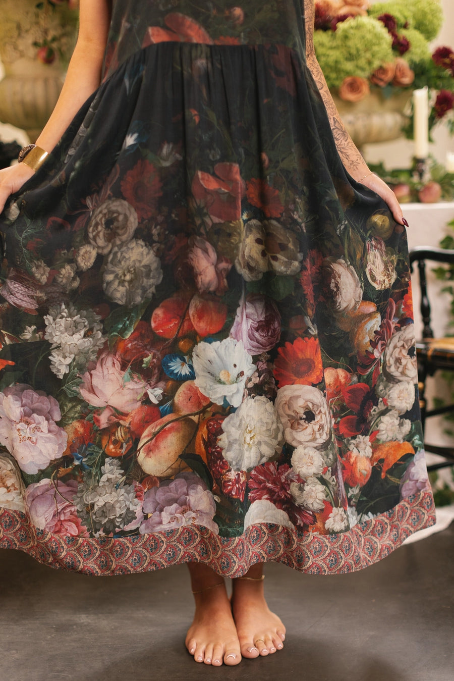 Ruby Hummingbird Sleeveless Dress