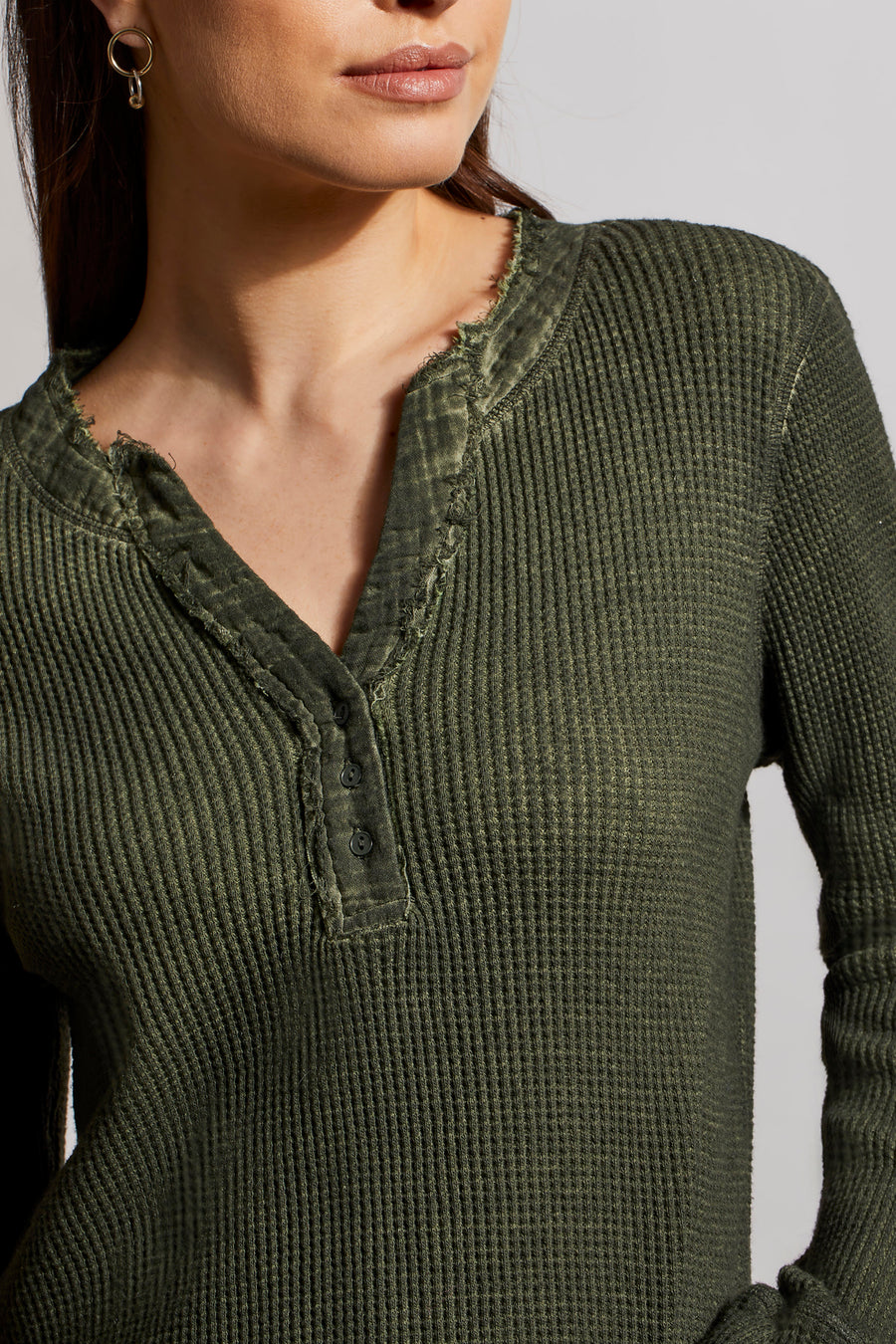 V-Neck Vintage Wash Henley