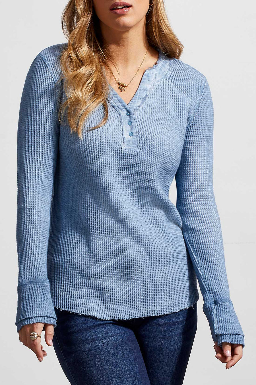 V-Neck Vintage Wash Henley