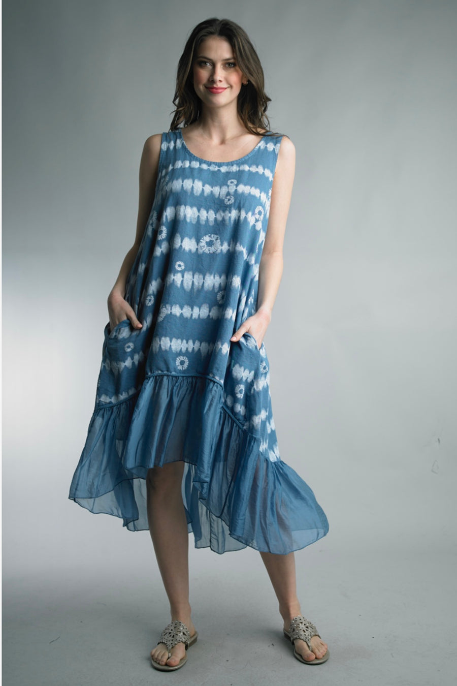 Tie Dye Linen Summer Dress