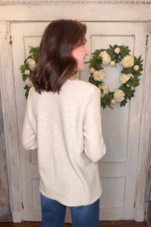 USA Cotton Slub Sweater W/ Princess Seam Detail