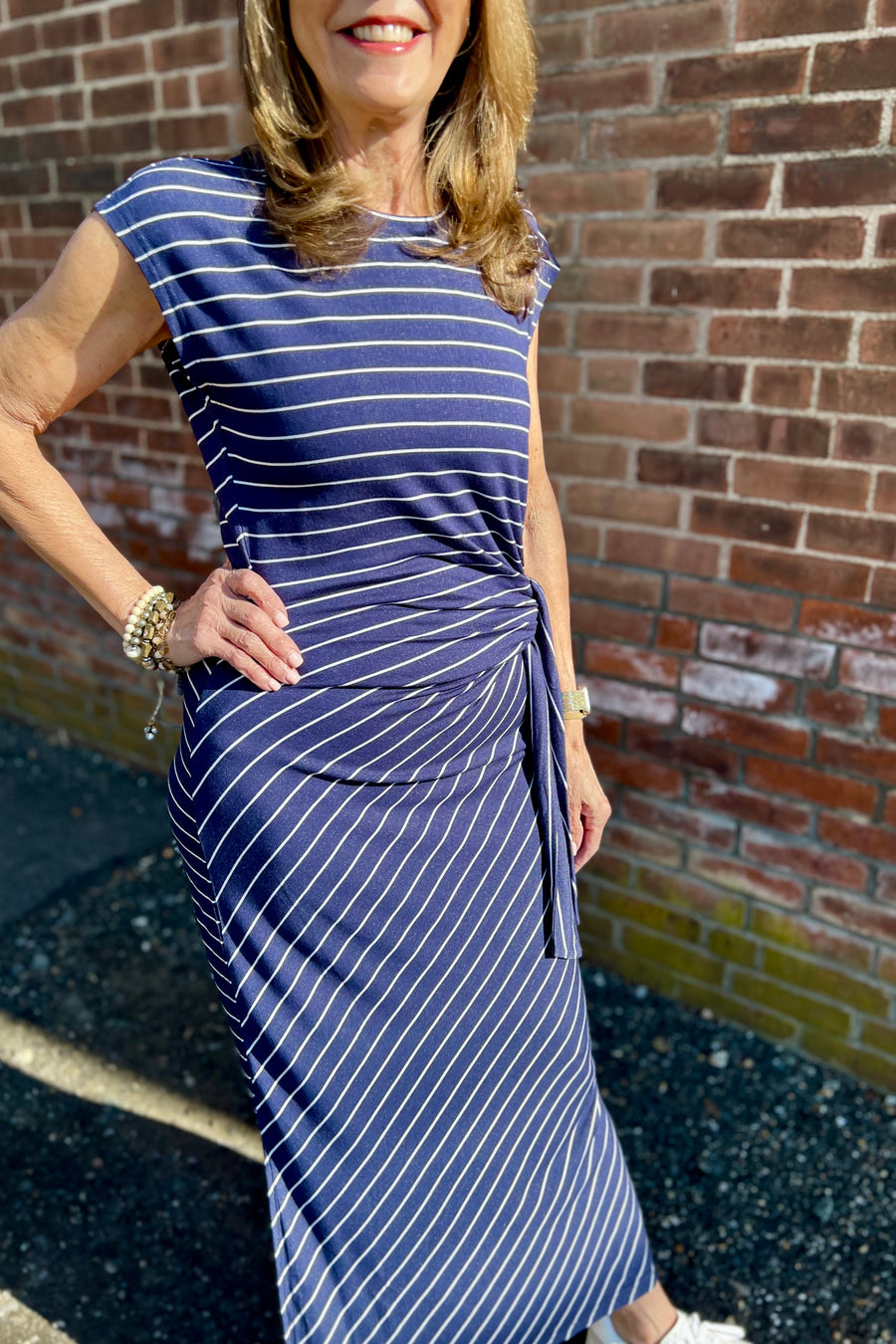 Nautical Striped French Terry Dress